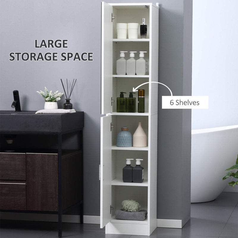 Tall Mirrored Bathroom Cabinet, 32W x 28D x 162H cm, White