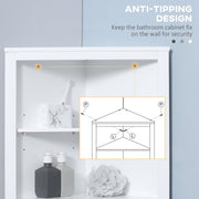 kleankin Triangle Bathroom Cabinet, Corner Bathroom Storage Unit with Cupboard and 3-Tier Shelves, Free Standing, White Kleankin