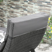 Curved Rattan Sun Lounger Outsunny
