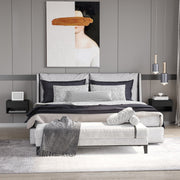 Wall-Mounted Bedside Table, Gloss Black, 37x32x21cm (Set of 2) Homcom