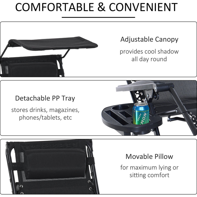 Zero Gravity Sun Lounger With Sun Shade