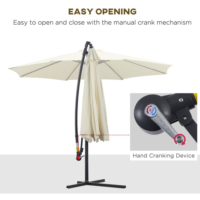 Image of a Cream Overhanging Garden Parasol