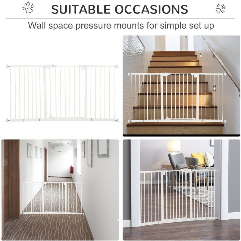 Wide Stair Gate Pressure Fit, 76.2H x 136.3W, White