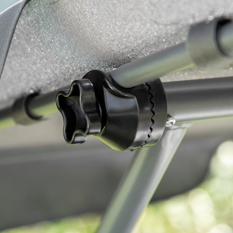 Double Hammock Sun Lounger With Canopy, Wheels, 2 Pillows