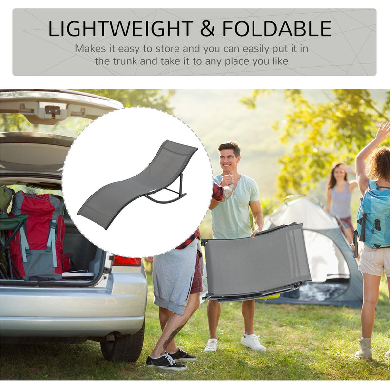 S Shaped Sun Lounger Set, Foldable, Set of 2