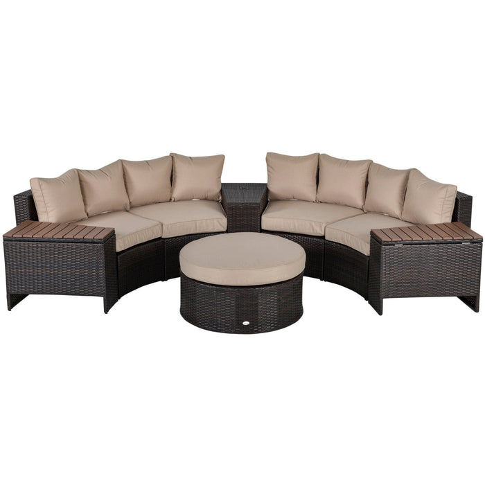 4 Seater Rattan Sofa Set with Side Tables