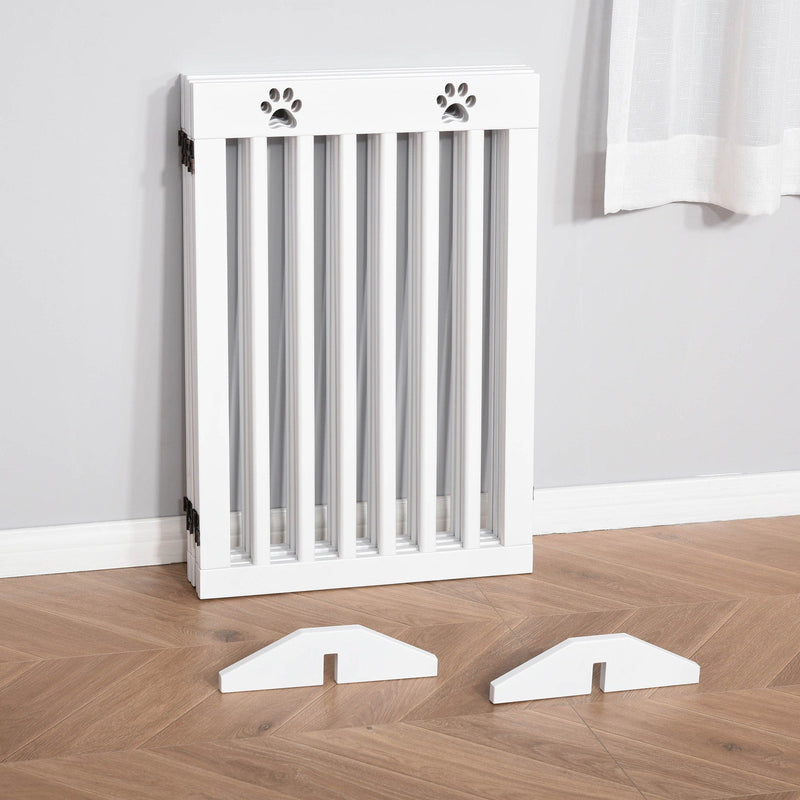 Freestanding Wooden Pet Gate, 204L x 30W x 75H cm, White