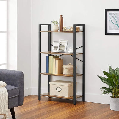 4 Shelf Bookcase by Vasagle, Rustic Brown