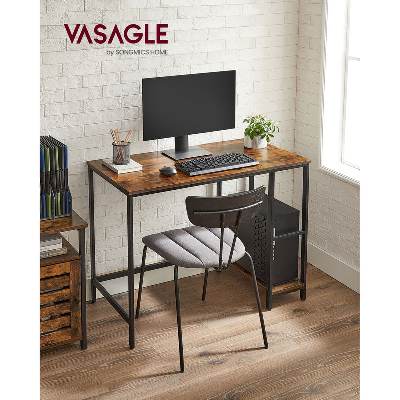 Vasagle Industrial Computer Desk With 2 Shelves For Home Office
