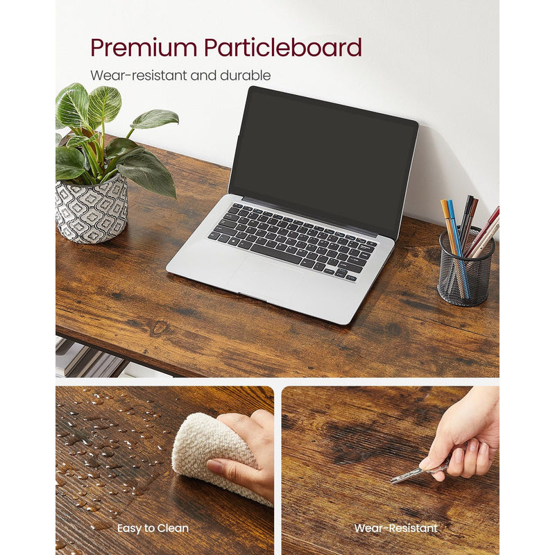 Vasagle Industrial Computer Desk With 2 Shelves For Home Office