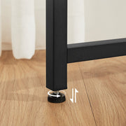 Small Desk with Monitor Shelf by Vasagle (80cm) - industrial style with black steel frame and rustic brown wooden desktop