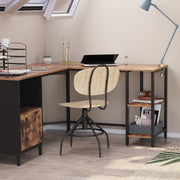 Vasagle Industrial L Shaped Corner Computer Desk with Cupboard & Shelves For Home Office