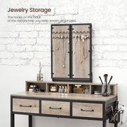 Vasagle White Dressing Table With Mirror, Drawers, and Stool For Bedroom Dressing Room