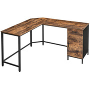 Industrial L Shaped Office Desk with Cupboard by Vasagle