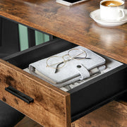 Industrial L Shaped Office Desk with Cupboard by Vasagle