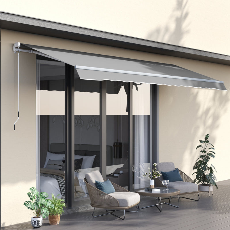 Awning Canopy Retractable, Manual Operation, 4x2.5m