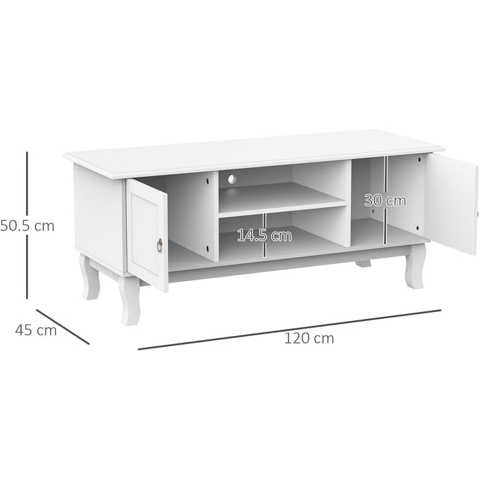 Elegant TV Cabinet With Storage, White