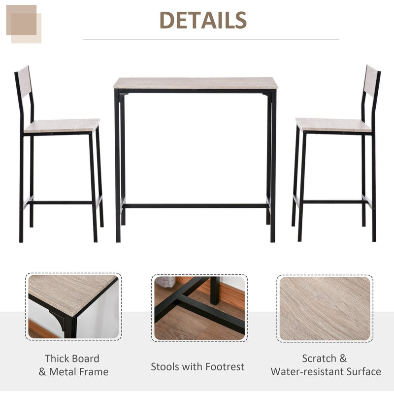 3-Piece Bar Chair and Table Set