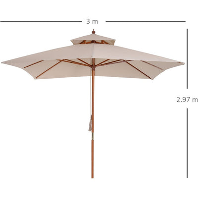 Pagoda Style Large Patio Parasol Outsunny