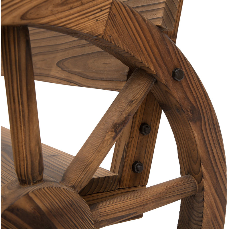 Rustic Wagon Wheel Bench (2 Seater) Outsunny