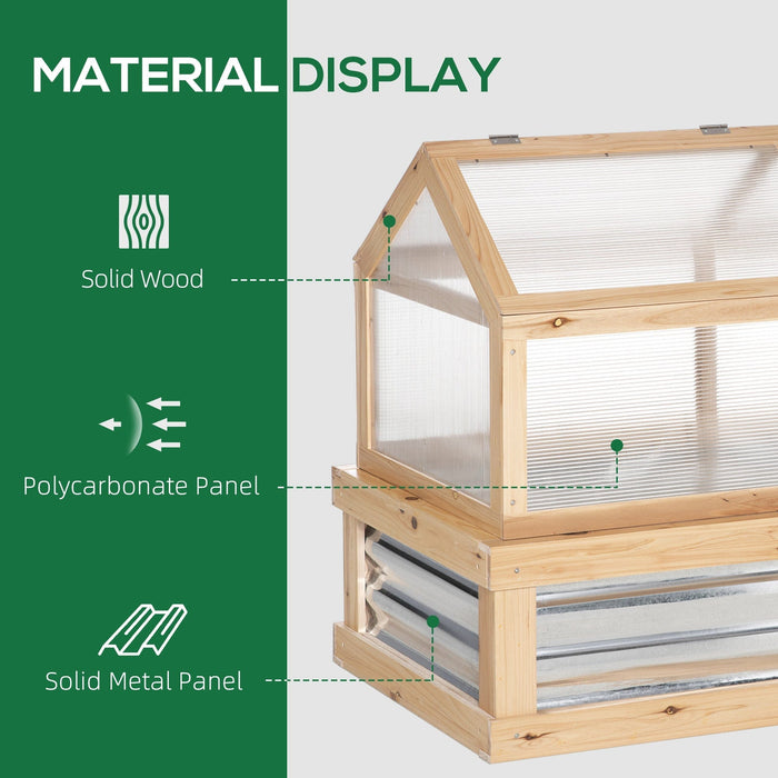 Small Wooden Cold Frame Greenhouse, 122x61x81.7 cm