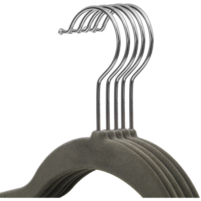Pack of 20 Grey Velvet Coat Hangers