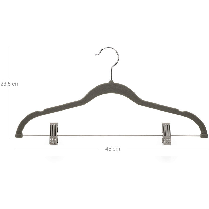 Pack of 12 Grey Velvet Trousers Hangers Songmics