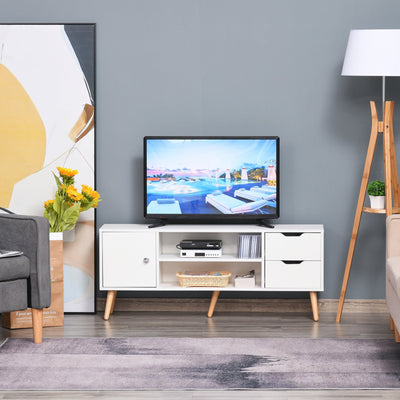 TV Stand for 42'' TVs With Drawers, White Homcom