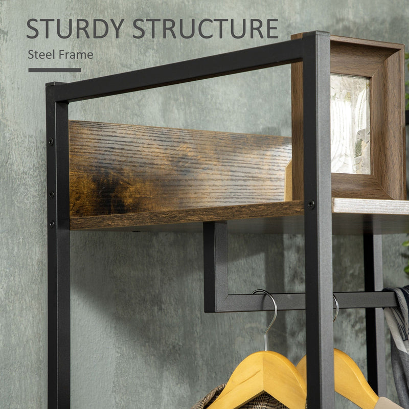 Industrial Open Single Wardrobe With Drawers