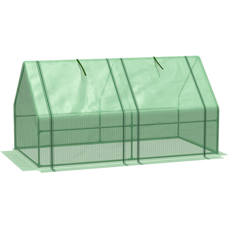 Mini Greenhouse, Steel Frame, PE Cover, 180x90x90 cm