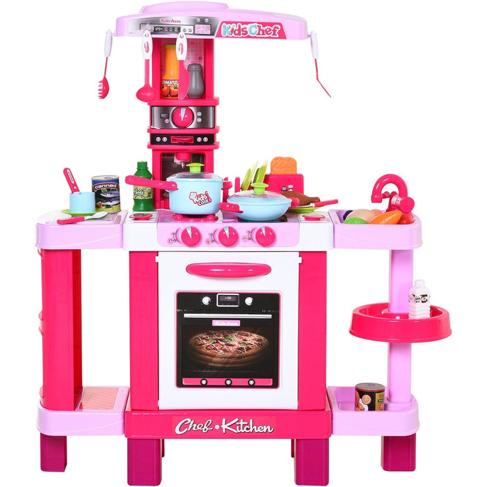 38-Piece Kids Kitchen Play Set, Realistic Sounds, Lights