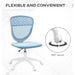 Vinsetto Blue Mesh Armless Mid Back Desk Chair With 360° Swivel Wheels