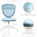 Vinsetto Blue Mesh Armless Mid Back Desk Chair With 360° Swivel Wheels