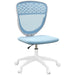 Vinsetto Blue Mesh Armless Mid Back Desk Chair With 360° Swivel Wheels