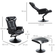 Vinsetto Gamer Chair With Pedestal Base and Footstool
