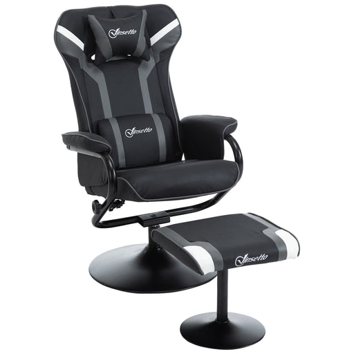 Vinsetto Gamer Chair With Pedestal Base and Footstool