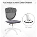 Vinsetto Grey Mesh Armless Mid Back Desk Chair With 360° Swivel Wheels