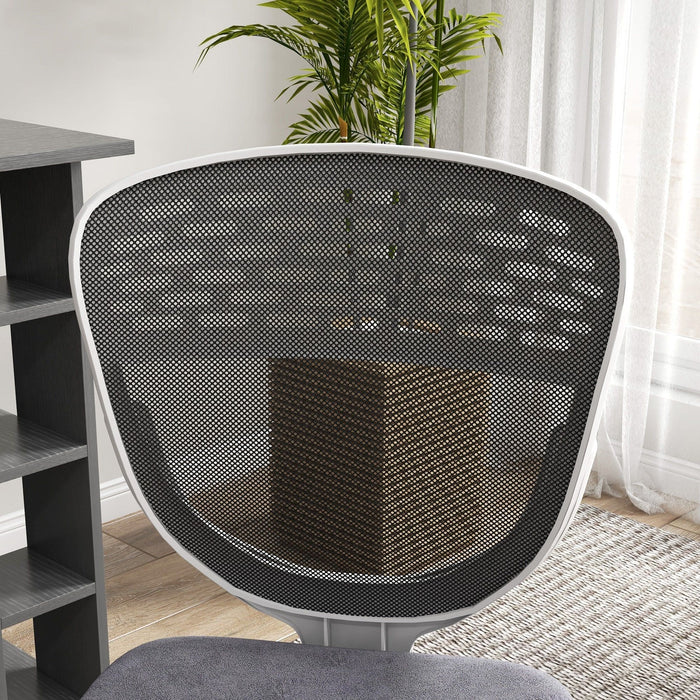 Vinsetto Grey Mesh Armless Mid Back Desk Chair With 360° Swivel Wheels