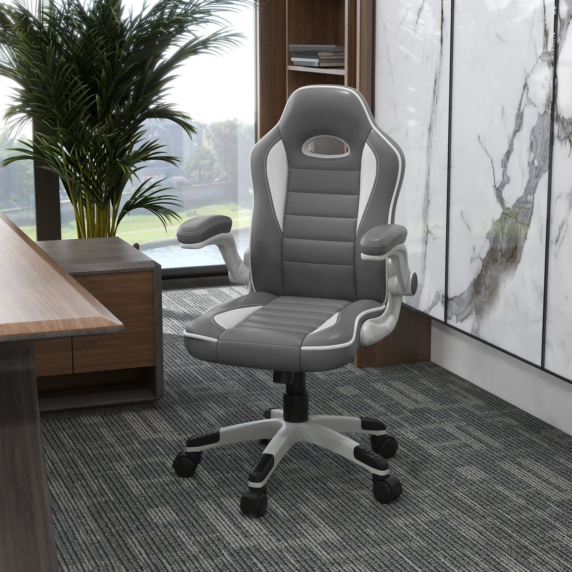 Shop Vinsetto Grey Racing Gamer Chair — Opal Retail