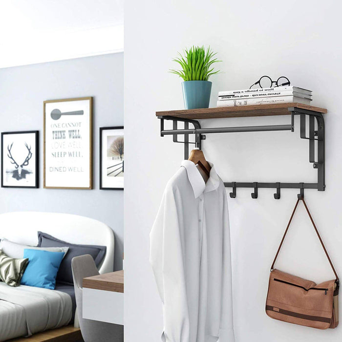 Wall Mounted Coat Rack With Shelf by Vasagle