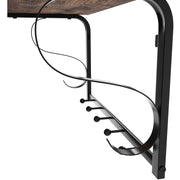 Vintage Coat Rack Wall Mounted by Vasagle - Features a black steel frame and rustic brown wooden shelf with five hooks for hanging coats