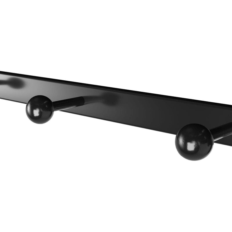 Vintage Coat Rack Wall Mounted by Vasagle - Features a black steel frame and rustic brown wooden shelf with five hooks for hanging coats