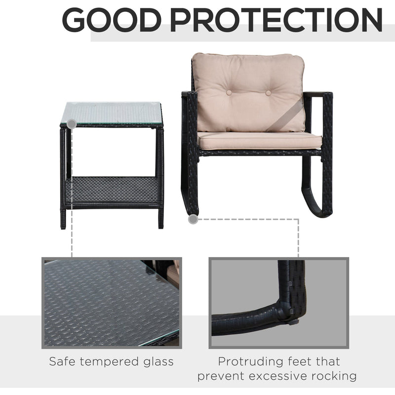 Outdoor Rattan Rocking Chairs With Table