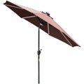 2.7m Garden Parasol With Lights, Tilt, Crank, Summer Shade Outsunny