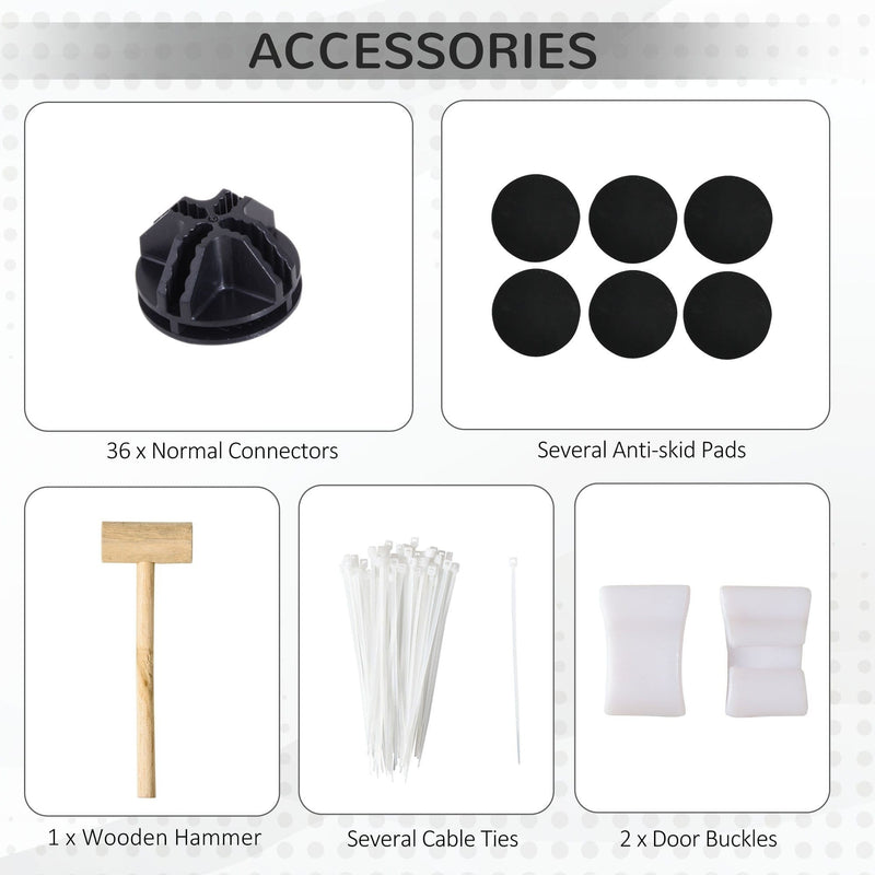 DIY Pet Play Pen with Door for Small Animals, Black