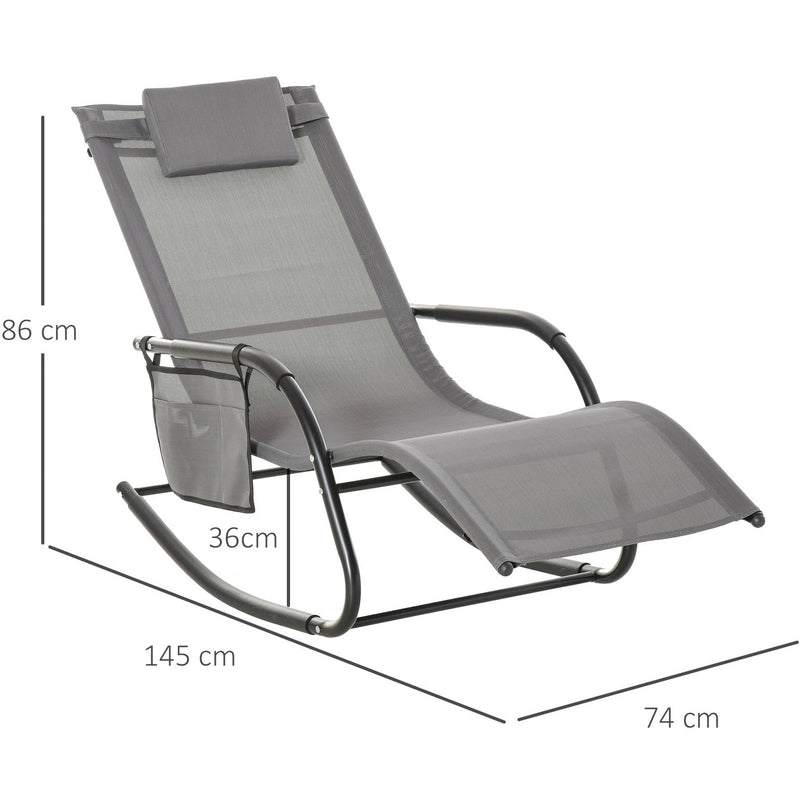 Rocking Garden Lounger Outsunny