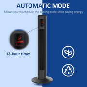 38" Tower Fan with Remote, 3 Speed, 12h Timer, Oscillation Homcom