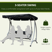 Deluxe 3 Seater Garden Swing Chair with Adjustable Canopy Outsunny
