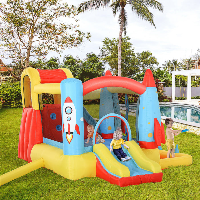 Kids Rocket Themed Bouncy Castle With Pump, Age 3-10 Years