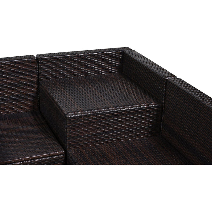 6 Seater Rattan Garden Sofa Set